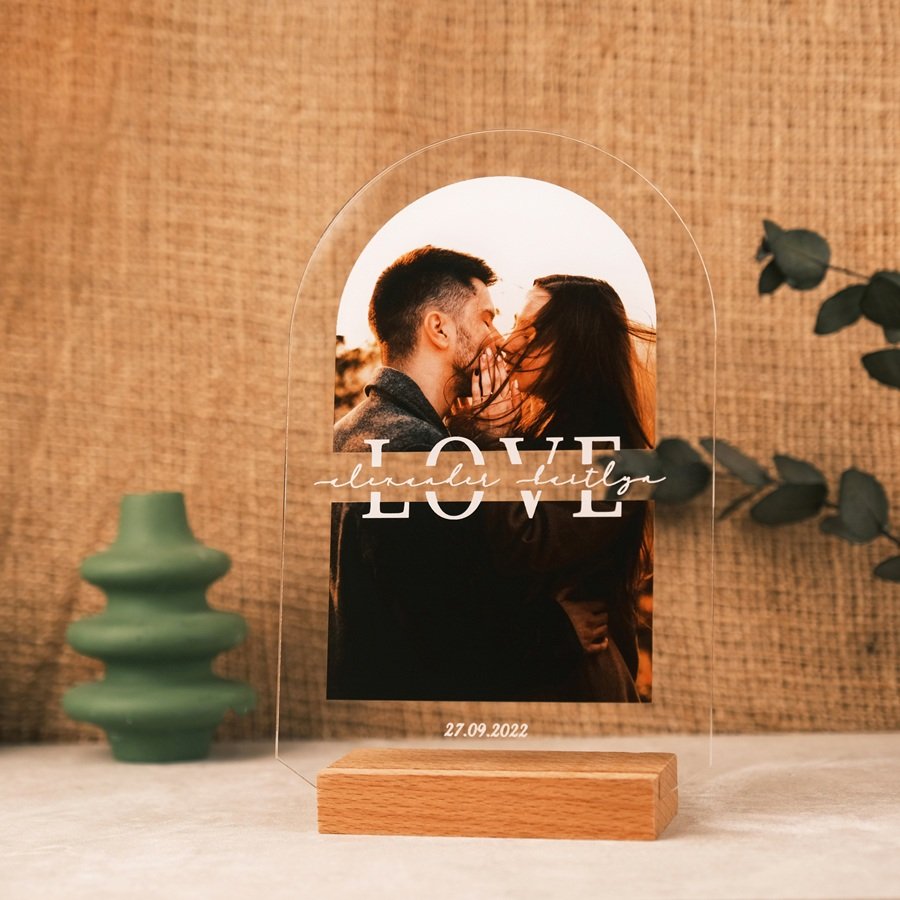 12x20 Cm Oval Pleksi Ahşap Stand