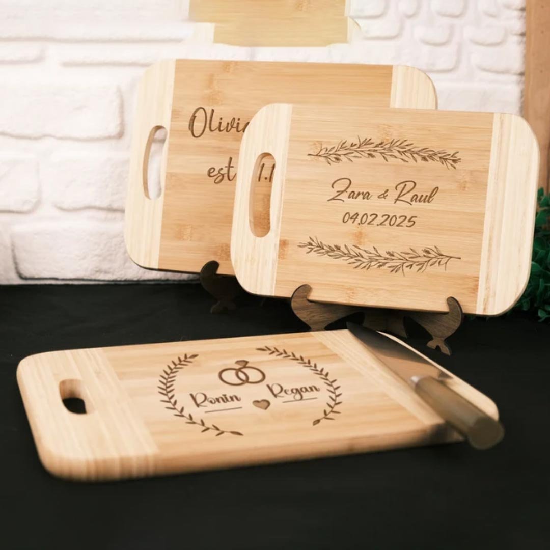 BAMBOO TWO TONE KESME TAHTASI LARGE SET (26x36 Cm)